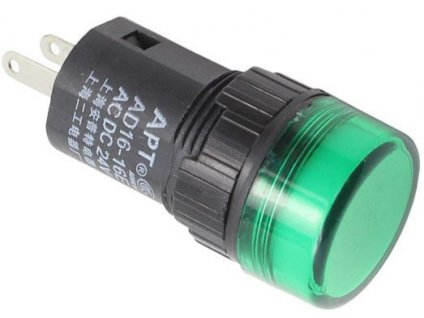 Kontrolka 24V LED 19mm, AD16-16E, zelená