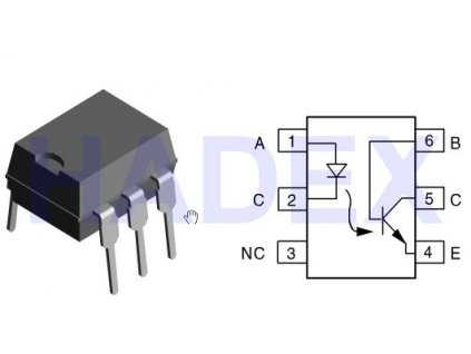 CNY-17/III optočlen 5,3kV CTR 100-200% DIP6