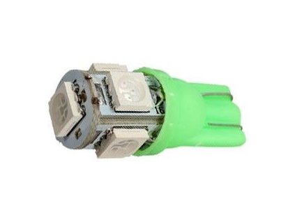 Žárovka LED T10 12V/1,5W zelená, 5xSMD5050
