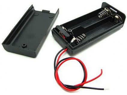 Držák baterie 2xR6/AA/UM3 s víčkem a vypínačem ON-OFF