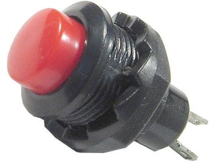 Tlačítko OFF-(ON) R13-502 230V/1A do otvoru 12mm červené