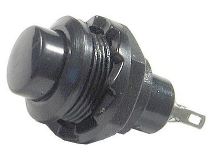 Tlačítko OFF-(ON) R13-502 230V/1A do otvoru 12mm černé