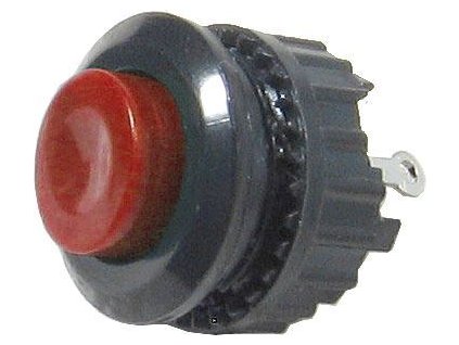 Tlačítko DS-500, OFF-(ON) 125V/1A červené spínací