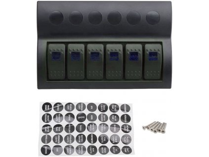 Panel PN-AF6 se 6 vypínači a pojistkami