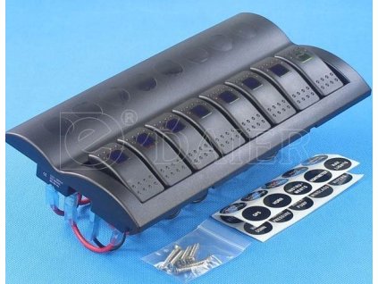 Panel PN-AF8 s 8 vypínači a pojistkami