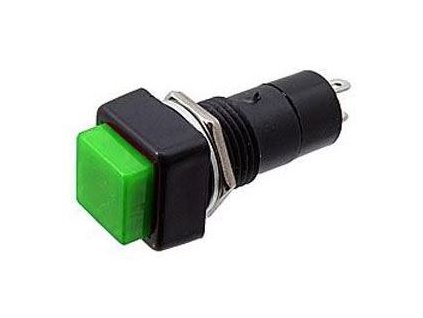 Vypínač stiskací PBS-12A, OFF-ON 1pol.250V/1A zelený