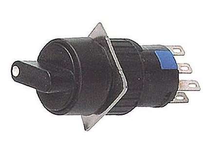 Přepínač otočný A16-22ZX2, ON-ON 2pólový, 250V/3A