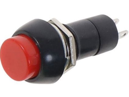 Tlačítko PBS-11B, OFF-(ON) 1pol.250V/1A červené