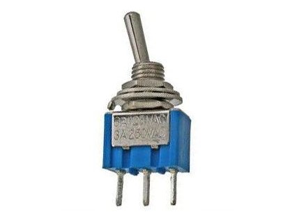 Přepínač páčkový MTS-103, ON-OFF-ON, 1pol. 125V/6A