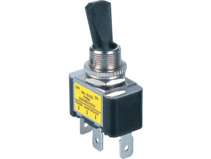 Přepínač páčkový ASW-07D-2, ON-OFF 1pol.12V/30A , červené prosvětlení