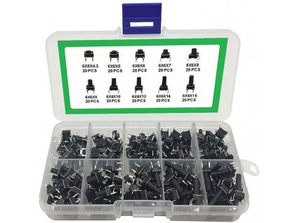 Mikrospínače 6x6mm, sada 200ks