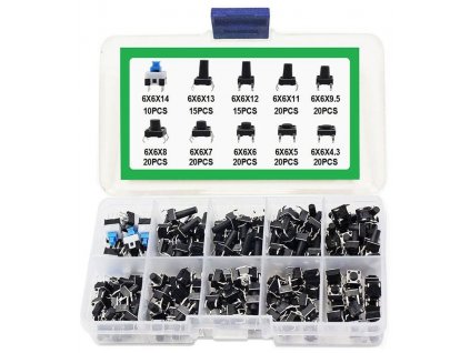 Mikrospínače 6x6mm, sada 180ks