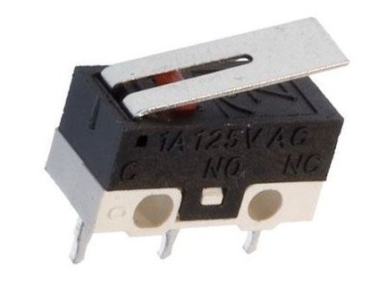 Mikrospínač MSW-22, ON-ON 1pol.125V/1A s páčkou
