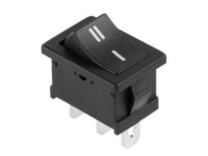 Přepínač kolébkový MRS-102, ON-ON 1pol.250V/6A černý