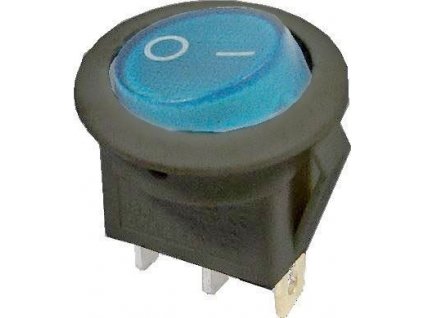Vypínač kolébkový IRS-101-8C/D, OFF-ON 1pol.12V/16A modrý,prosvětlený