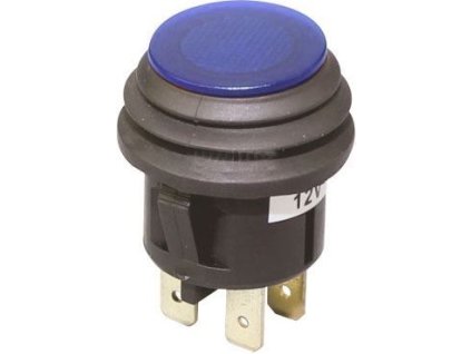 Vypínač stiskací ASW-29D, OFF-ON 1pol.12V/20A modrý vodotěsný