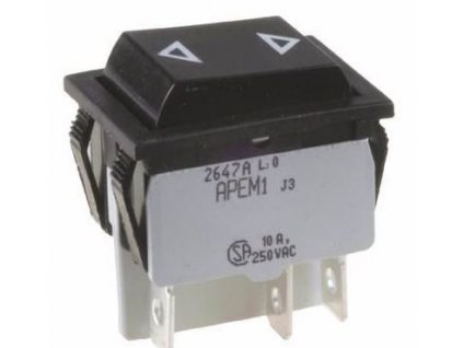 Spínač (ON)-OFF-(ON) ”profi” 250V/10A, APEM