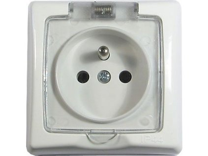 Zásuvka 230V/16A IP44 4FN 150 90.2101 bílá s průhledným krytem