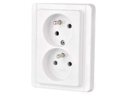 Dvojzásuvka 230V/16A 4FN 150 98.901, STANDARD LESK, pod omítku bílá