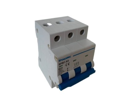 Jistič Showpelec SPB1-63 B25, 400V/25A/B 3fázový na DIN lištu