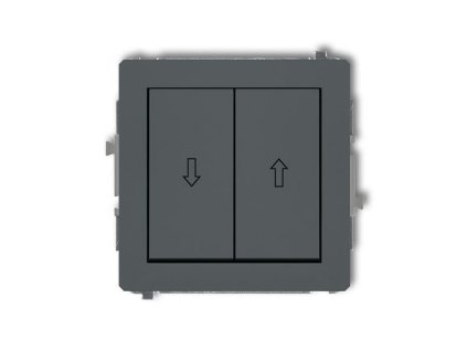 Tlačítkový žaluziový dvojitý ovladač pod omítku, grafitový, DECOKarlik