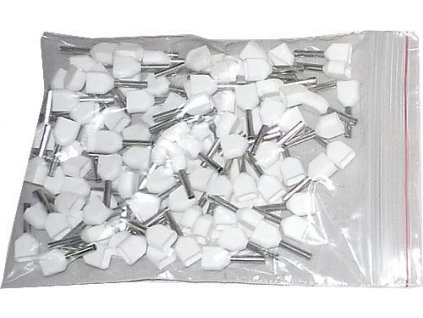 Dutinka pro dva kabely 0,5mm2 bílá (TE0,5-8), balení 100ks
