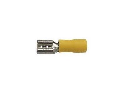 Faston-zdířka 6,3mm žlutá pro kabel 4-6mm2