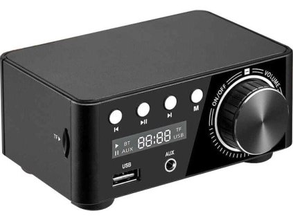 Zesilovač 2.0 2x25W s AUX IN, Bluetooth, USB, SD kartou černý