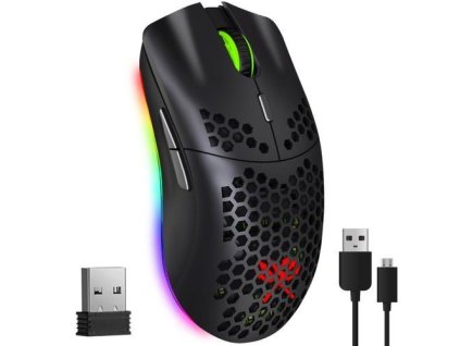 Bezdrátová dobíjecí herní myš 2400 DPI USB