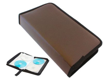 Pouzdro obal na 80 CD/DVD, hnědé