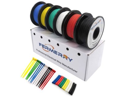 Barevná sada - vodič - lanko 0,5mm2 Cu+Sn, 6 barev, balení 6x10m