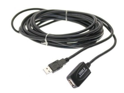 Kabel USB 2.0 konektor USB A / zdířka USB A 5m včetně repeateru