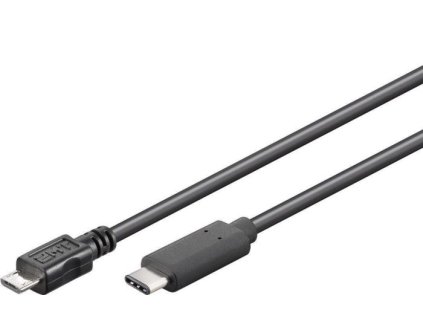 Kabel USB 2.0 konektor Micro / USB-C 3.1 konektor 1m černý