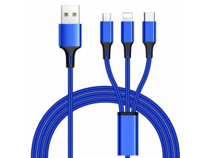 Univerzální USB kabel 3v1 Lightning / USB C/ micro USB