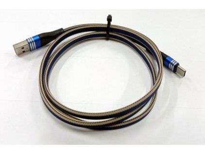 Kabel USB 2.0 konektor USB A / USB-C 1m, nylon, modrý