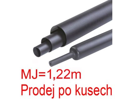 Smršťovací bužírka s lepidlem 12,7/4,2mm černá, balení 1,22m