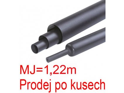 Smršťovací bužírka s lepidlem 25,4/8,5mm černá, balení 1,22m