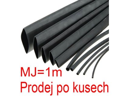 Smršťovací bužírka 3,0/1,5mm černá,balení 1m