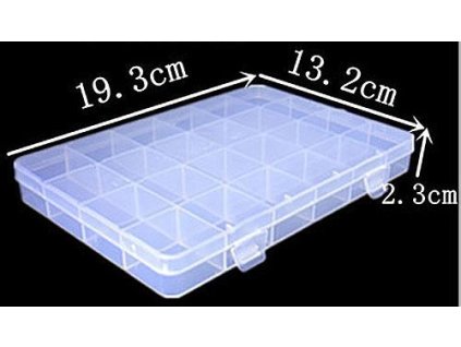 Krabička na součástky 193x132x23mm 24 sekcí