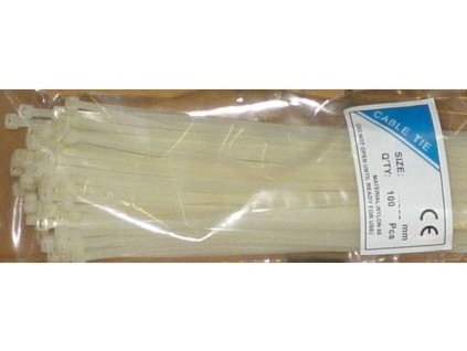 Stahovací páska 4,8x200mm bílá, balení 100ks