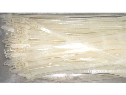 Stahovací páska 3,6x150mm zamačkávací bílá, balení 100ks