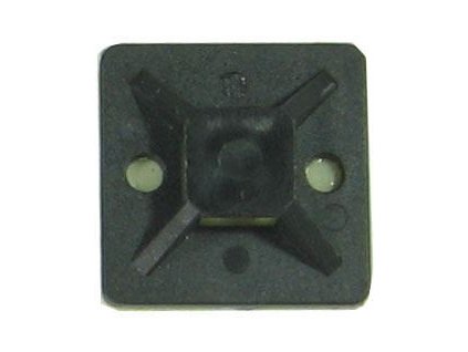 Držák stahovací pásky plochý 25x25mm černý