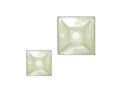 Držák stahovací pásky plochý 30x30mm bílý