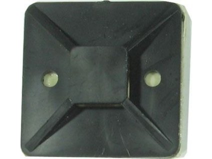 Držák stahovací pásky plochý 40x40mm černý