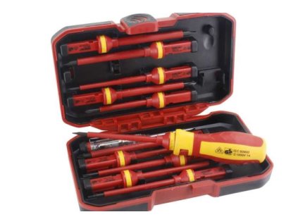 Sada šroubováků s izolací do 1000V, 12ks + fázovka v odolném pouzdře