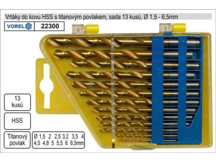 Sada vrtáků HSS 13ks průměr 1,5-6,5mm TITAN