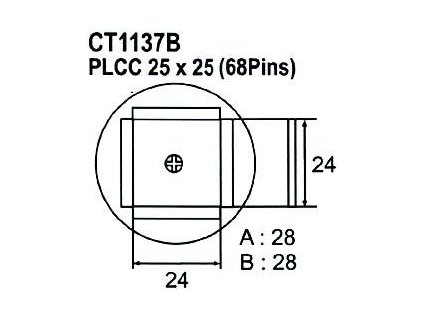 Nástavec na vyfoukávačku PLCC 68pin 24x24mm