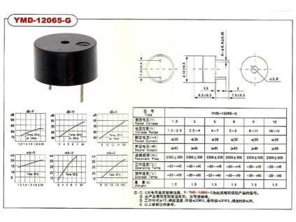 Piezobzučák 12mm,napájení 10-14V/25mA