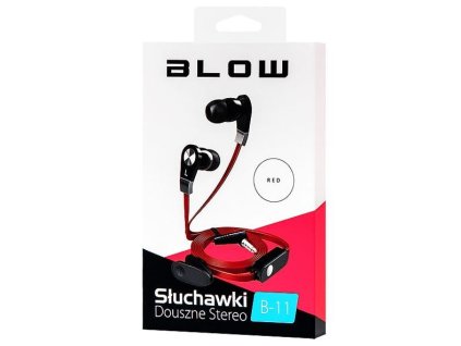 Sluchátka špunty, jack 3,5mm BLOW B-11 RED