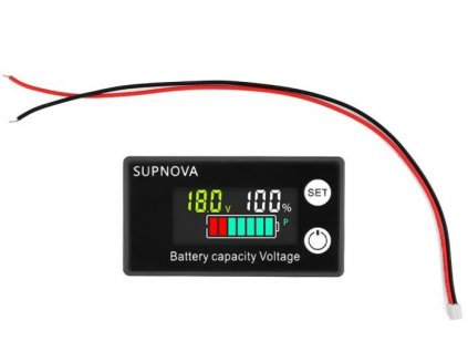 Ukazatel napětí a stupně nabití pro baterie 8-100V, Pb, LiFePO4